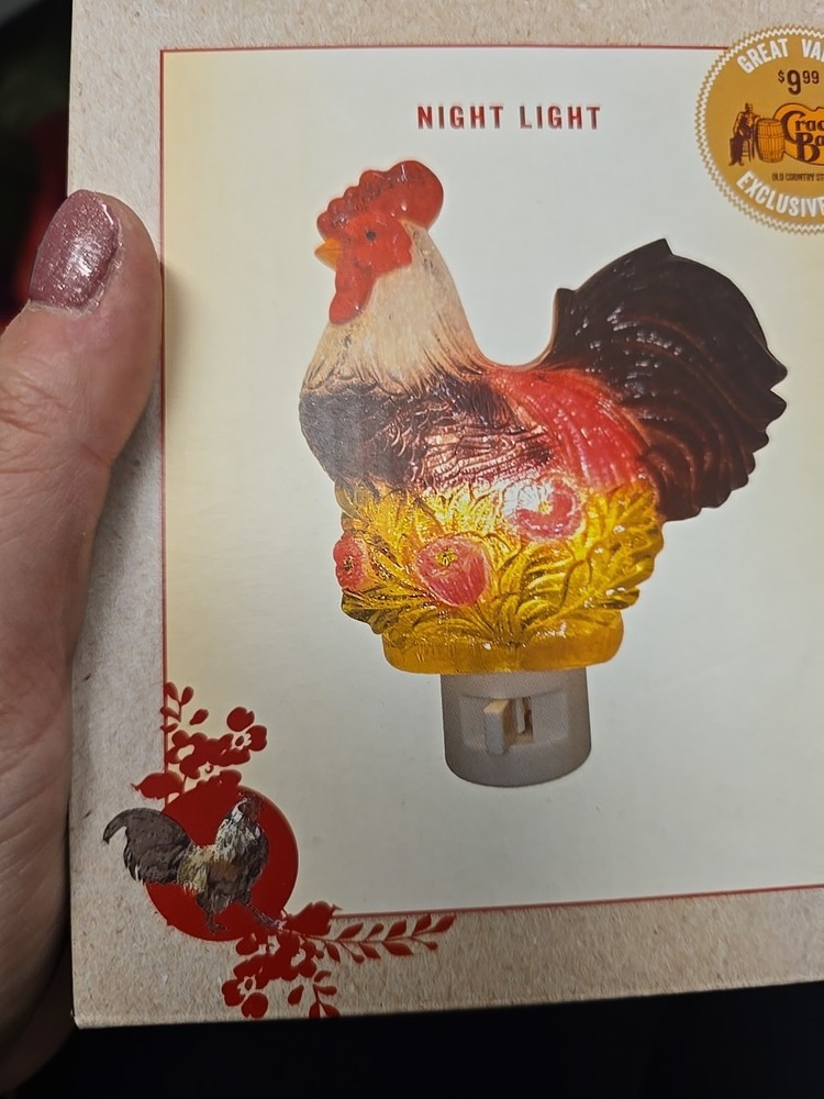 Cracker Barrel Rooster Night Light New In Box