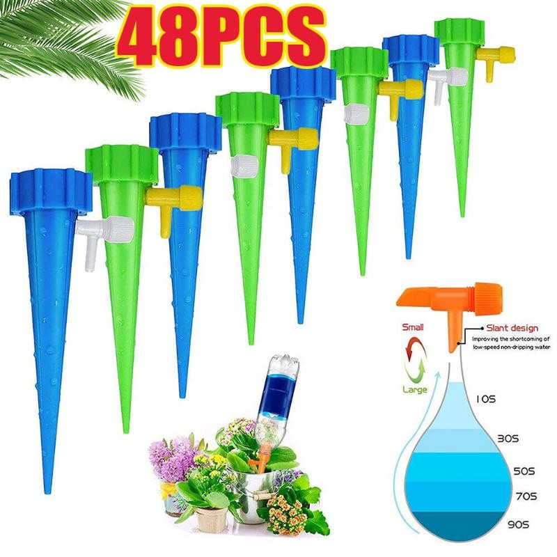 AUTOMATIC DRIP IRRIGATION SYSTEM FOR PLANTS ADJUSTABLE WATERING SPIKES BOTTLE