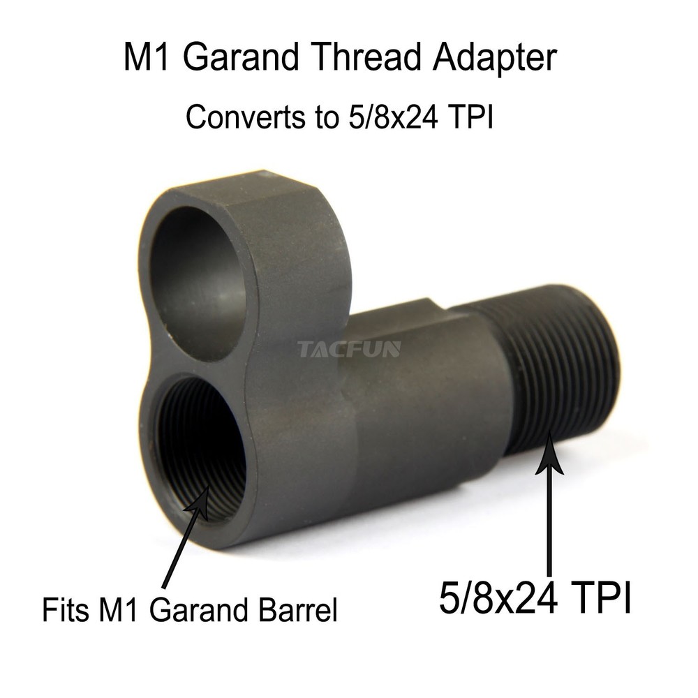 M1 Garand Muzzle Adapter + Shark Muzzle Brake 5/8x24 Thread All Steel