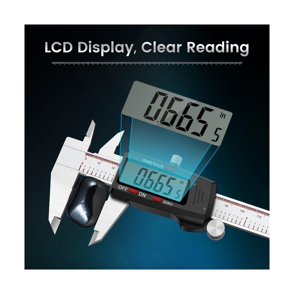Housolution Digital Caliper 6 Inch, Caliper Measuring Tool with Large LCD Scr...