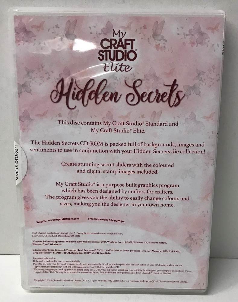 Hidden Secrets My CRAFT STUDIO Elite PC CD-ROM - Backgrounds,Images,Sentiments