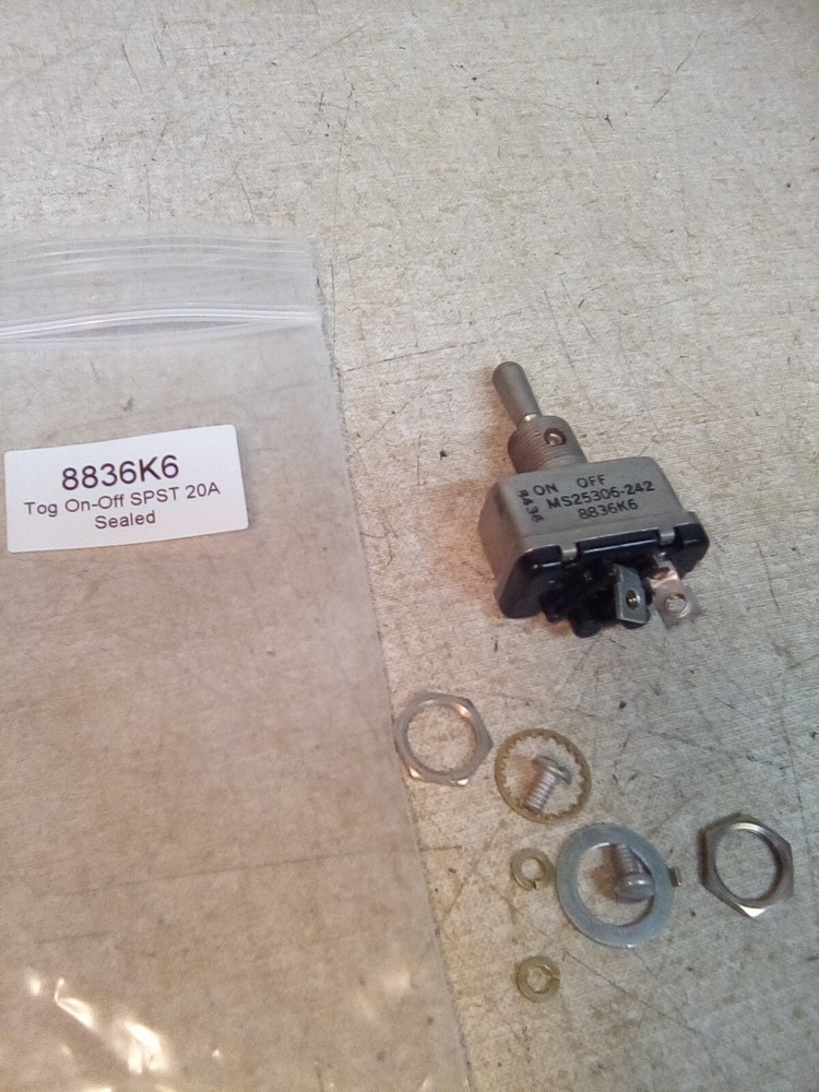 Cutler-Hammer 8836K6 SPST Toggle Switch MS25306-242