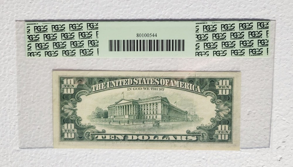 1981 $10 Federal Reserve ♚ MISALIGNED FACE PRINTING ERROR NOTE ♚ PCGS 45PPQ