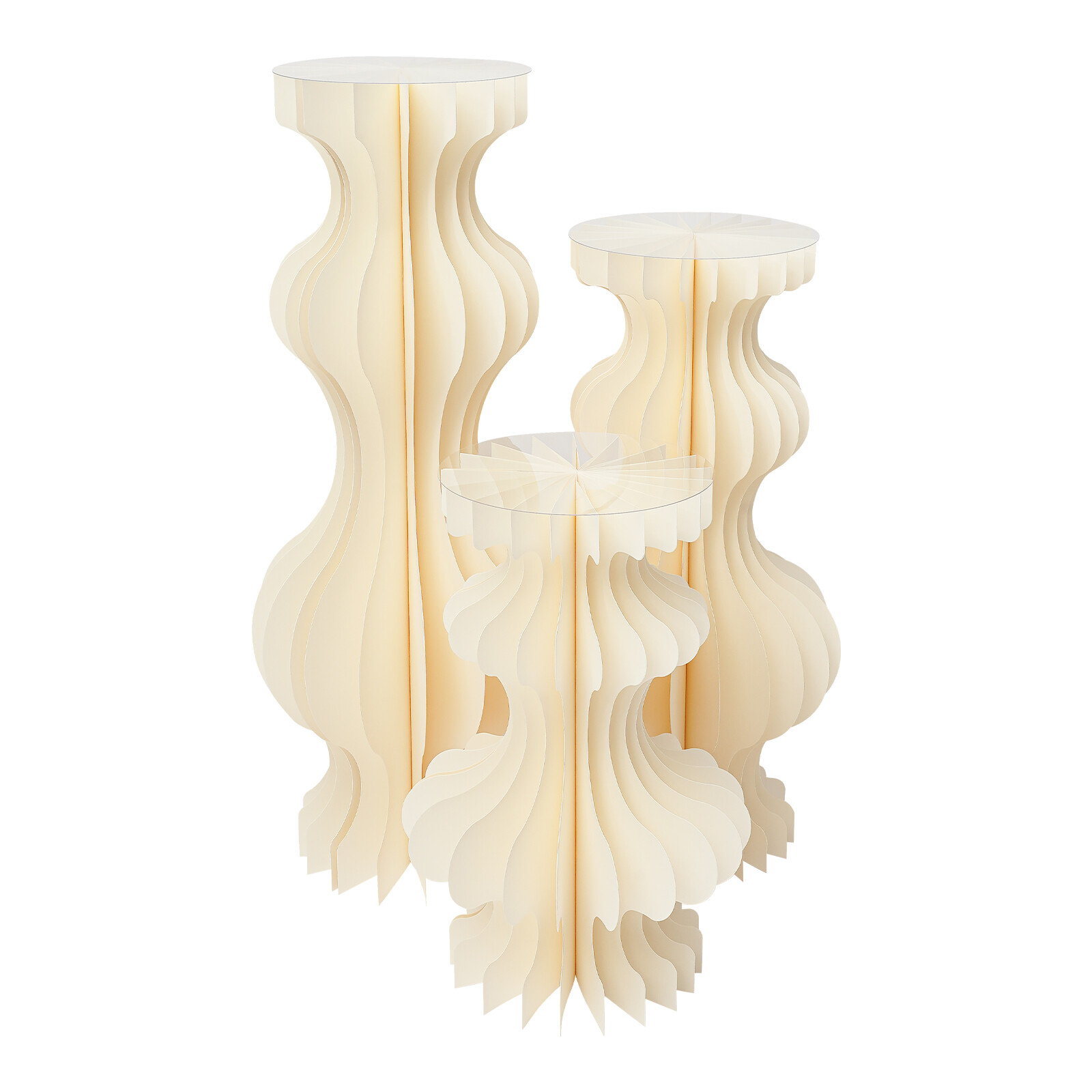 3pcs Foldable Cardboard Centerpiece Display Vase-shape Display for Wedding Party