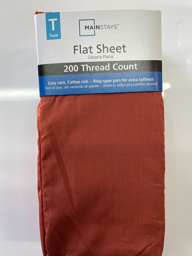 MainStays Twin Flat Sheet 200 Thread Count Cotton Blend