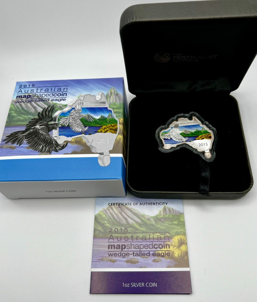 2015 Australian Map- Shaped Coin - Wedge-Tailed Eagle, Mintage: 6000