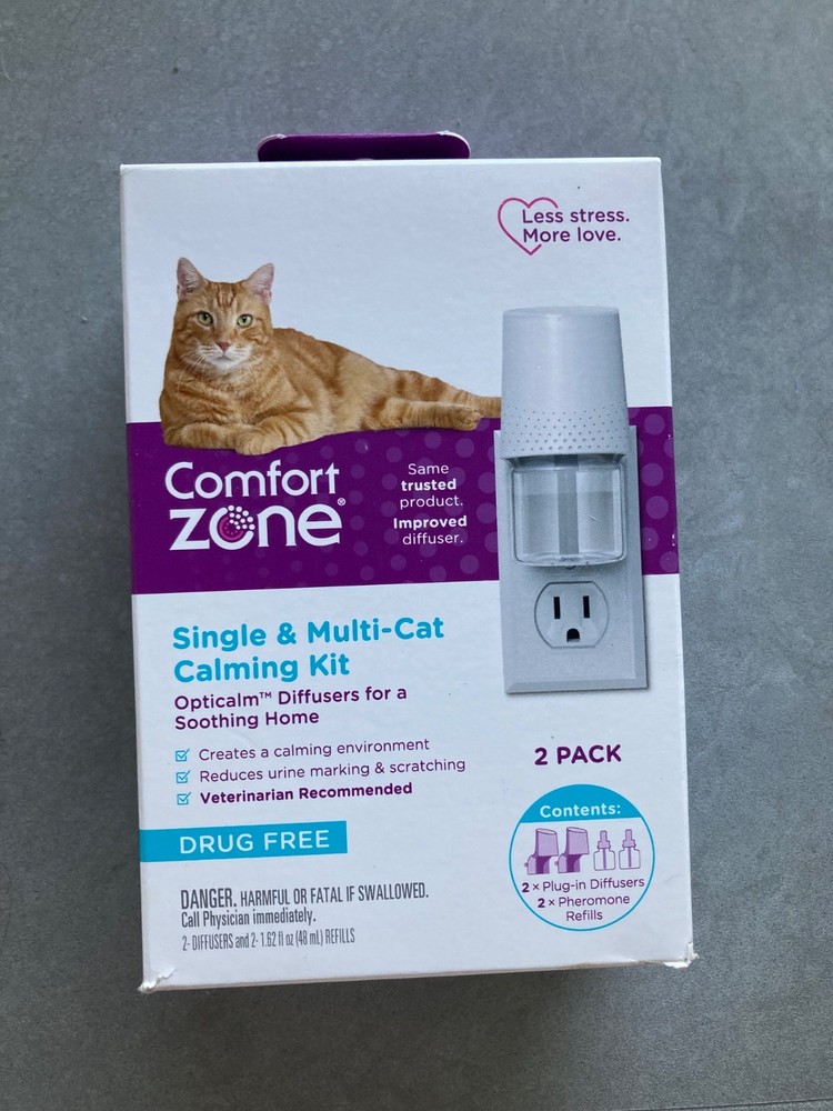 NEW Comfort Zone Multi Cat Pheromone Calming Kit 2 Diffusers 2 Refills OPEN BOX