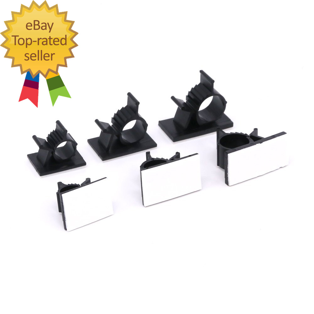 100Pcs 3 Sizes Adjustable Multipurpose Self Adhesive Cable Clips Wire Clamps