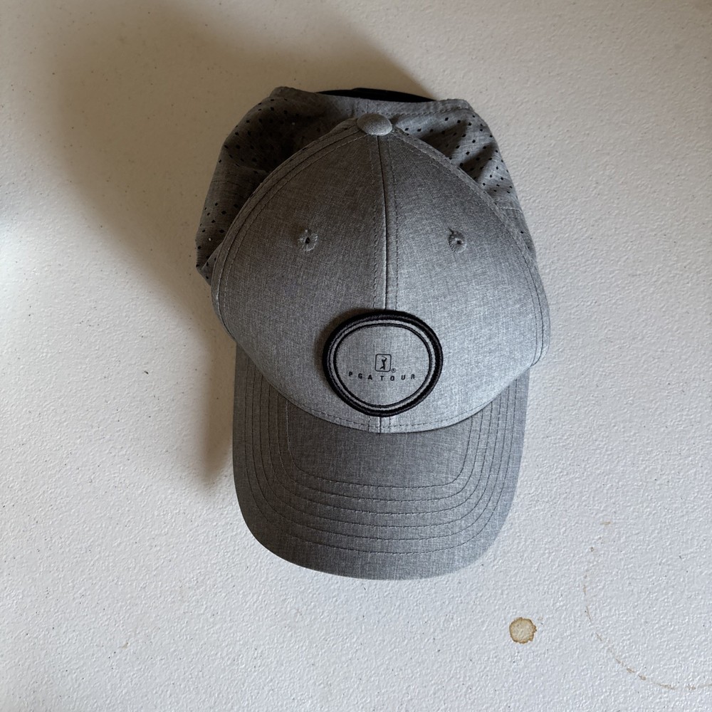 PGA Tour Airflux Grey Golf Hat Mesh Back Adjustable Cap