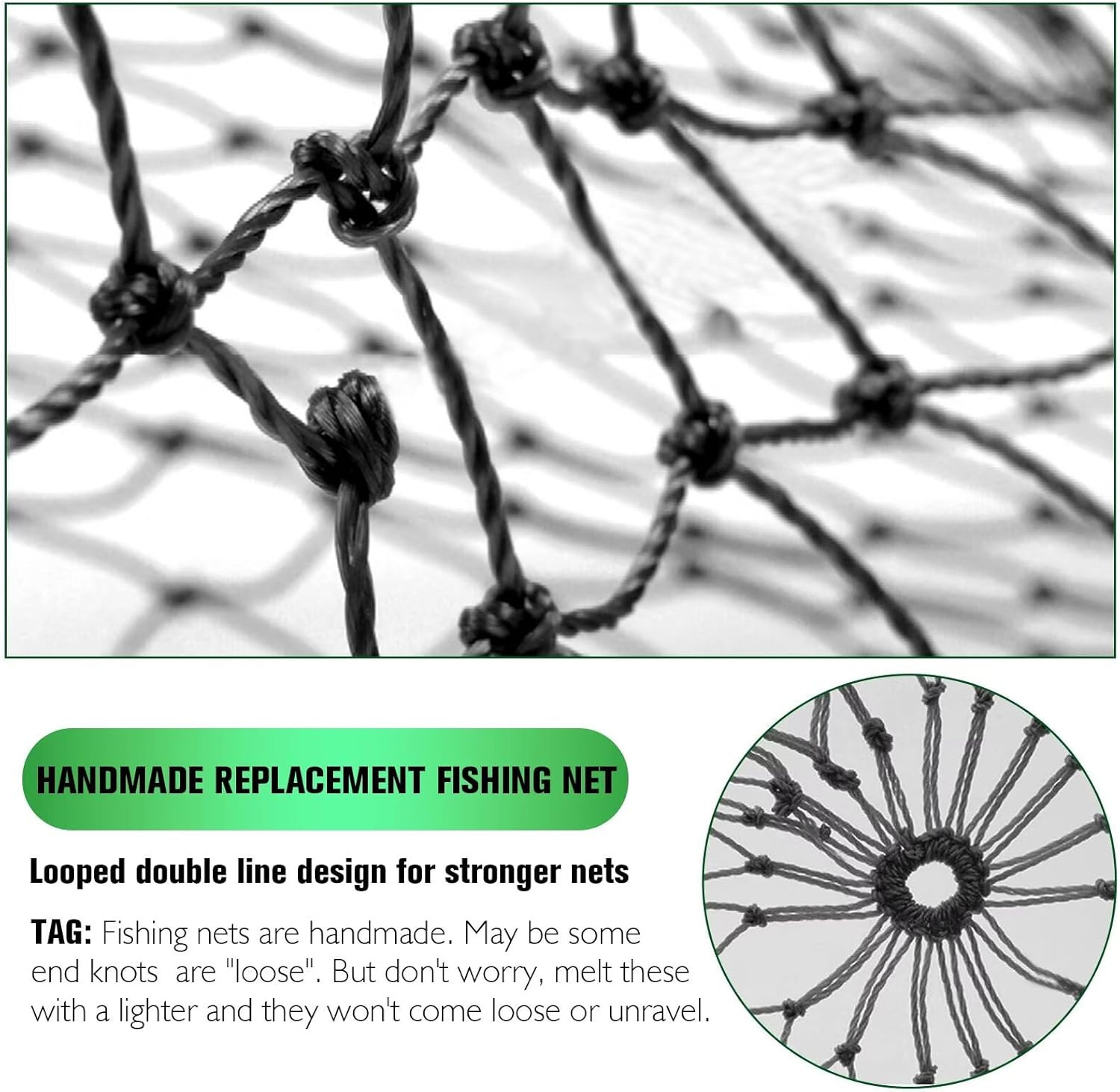 Fishing Net Fish Landing Net Foldable Fishing Replacement Net for Freshwater Sal