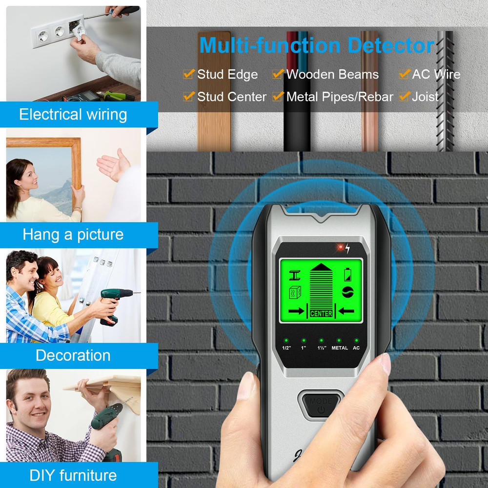 Stud Finder Wall Scanner, 5 in 1 Multifunction Stud Locator with Upgraded Smart