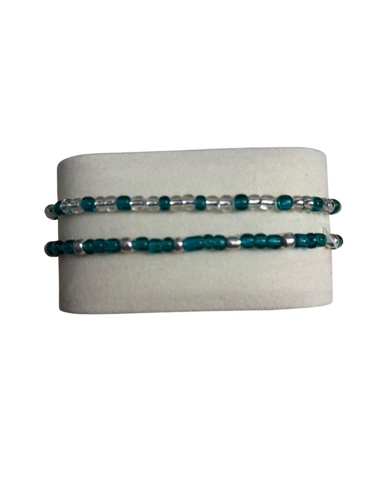 Handmade Beaded Stretch Bracelets Teal Green 0232