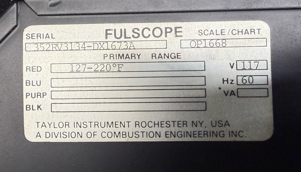 2- Taylor Instrument Temperature Chart Recorders 110v-ac