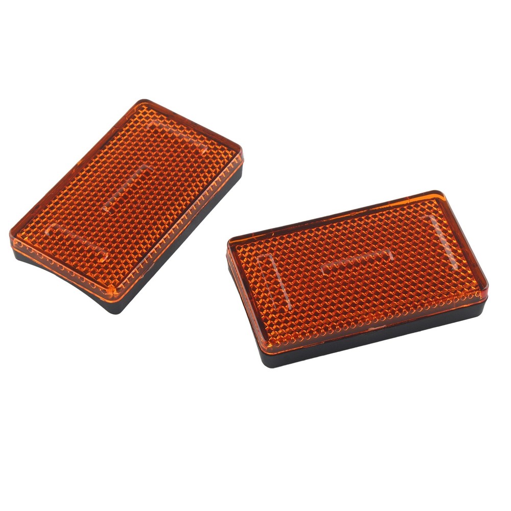 Universal Amber Front Fork Reflector Rectangle For Most Motorcycles ATV Bikes