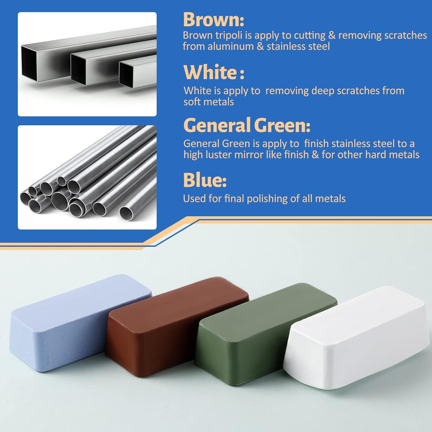 8 Pcs 8 Airway Buffing Wheel Aluminum Wheel Polishing Kit In Diameter 5/8 Inch