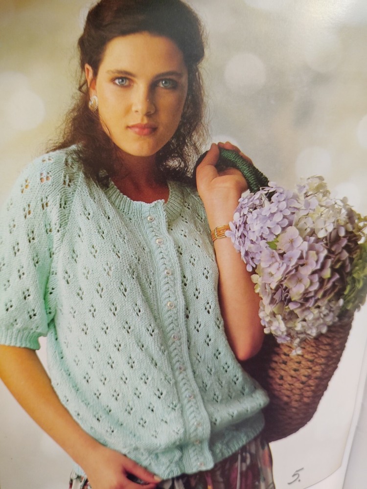 Patons Cotton 652 Knitting Leaflet Booklet Pattern VTG Sweater Pullover Cable