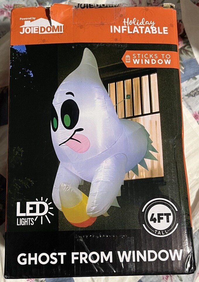 JoieDomi Inflatable Ghost From Window LED Lit Tested