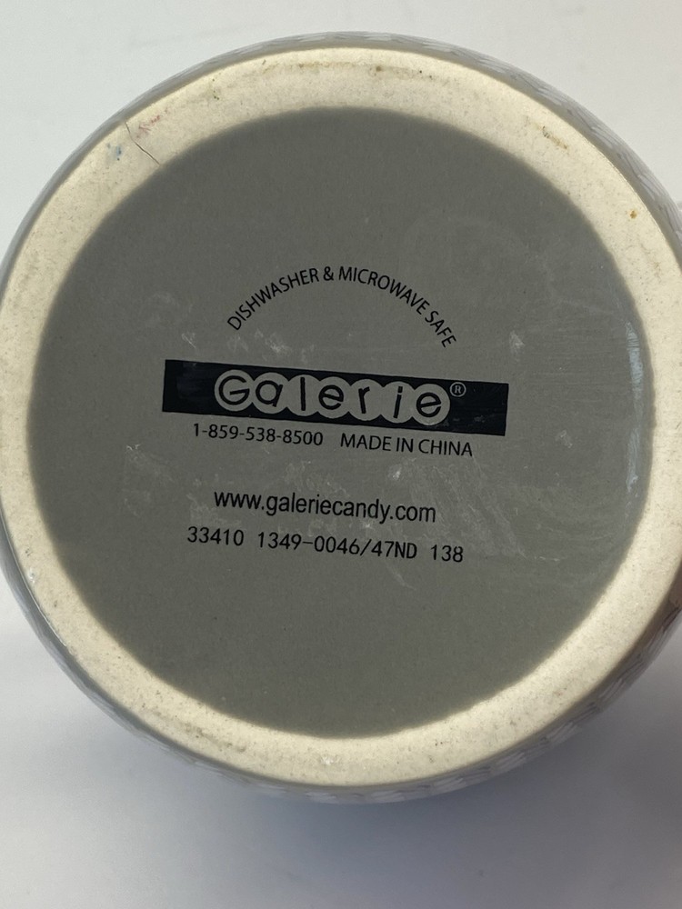 Galerie Sock Monkey Gray Double Handle Character Coffee Mug / Cup