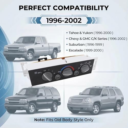 599-007 AC Heater Climate Control Panel Compatible with Chevy & GMC C1500