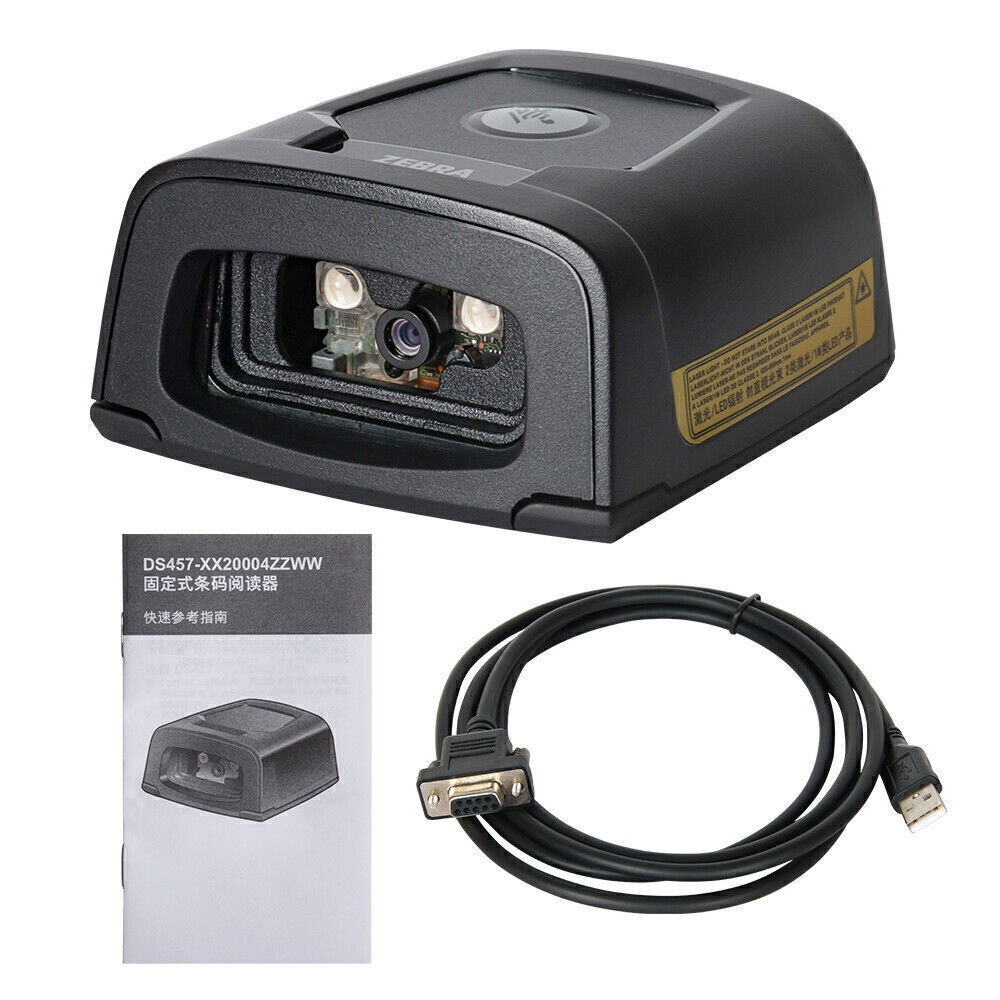 Zebra DS457-DL20009 1D 2D Fixed Mount Laser Reader Barcode Scanner w/USB Cable
