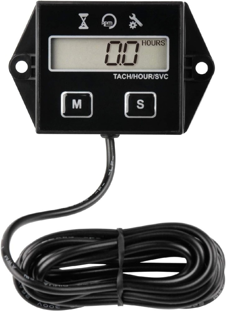 Small Engine Hour Meter - RPM Display, Maintenance Reminder