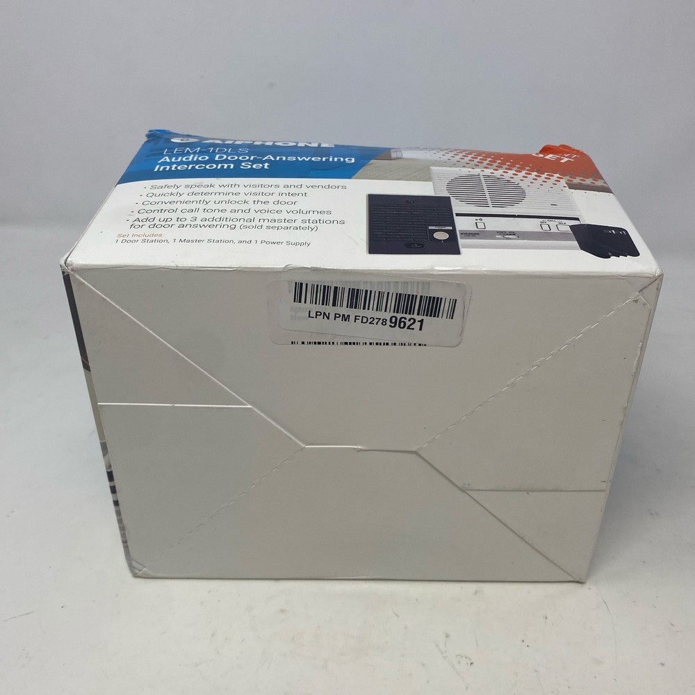 Aiphone LEM-1DLS Audio Door Intercom Set, White/Silver