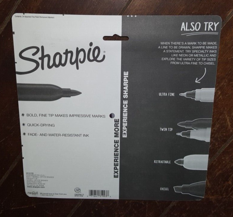 Sharpie 24ct Fine Permanent Markers Set -Marks on Most Surfaces- #1905366