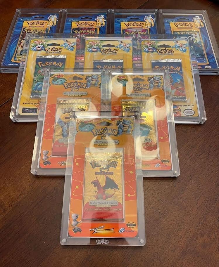 Pokemon Booster BLISTER Pack Acrylic Protective Magnetic display Case With logo