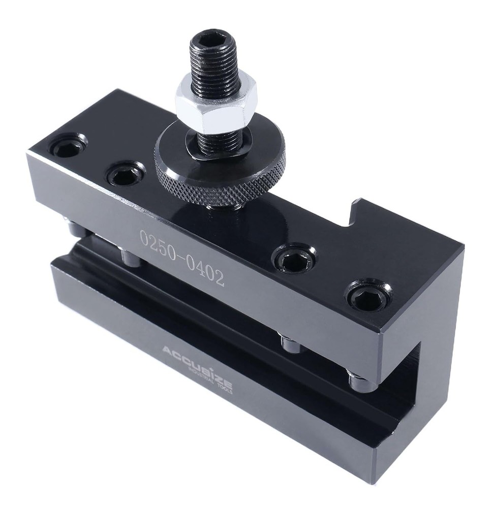 Adjustable Quick Change Tool Post Holder, Fits 14-20'' Lathe Swing, 1'' Size