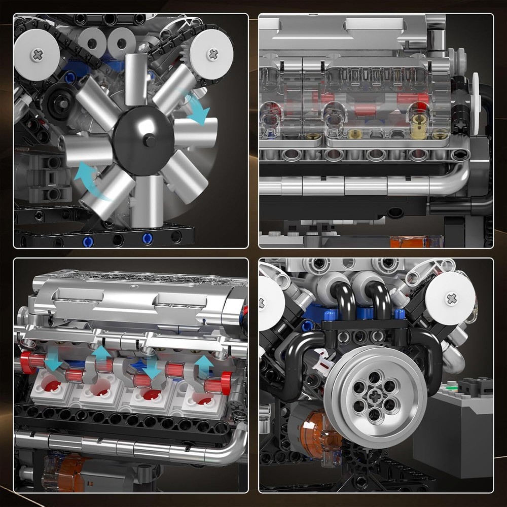 For Adults V8 Combustion Engine Model Building Kits Internal DIY Hobby