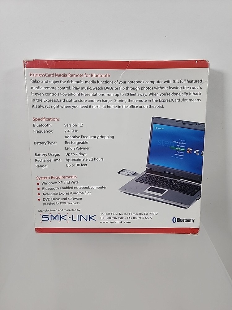 New!! Interlink Electronics VP6600R ExpressCard Media Remote for Bluetooth