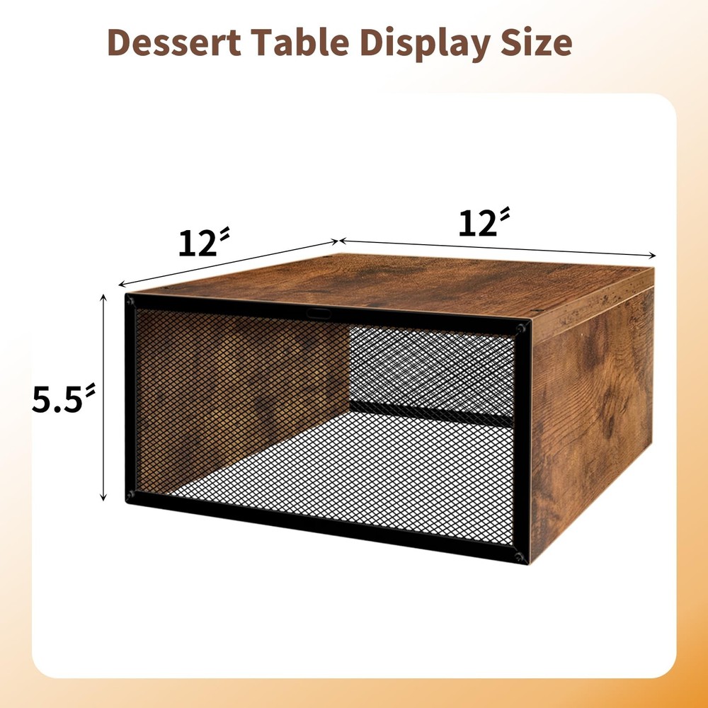 Buffet Risers, 12" Rustic Cupcake Stand Industrial Wood Risers Display Stands...