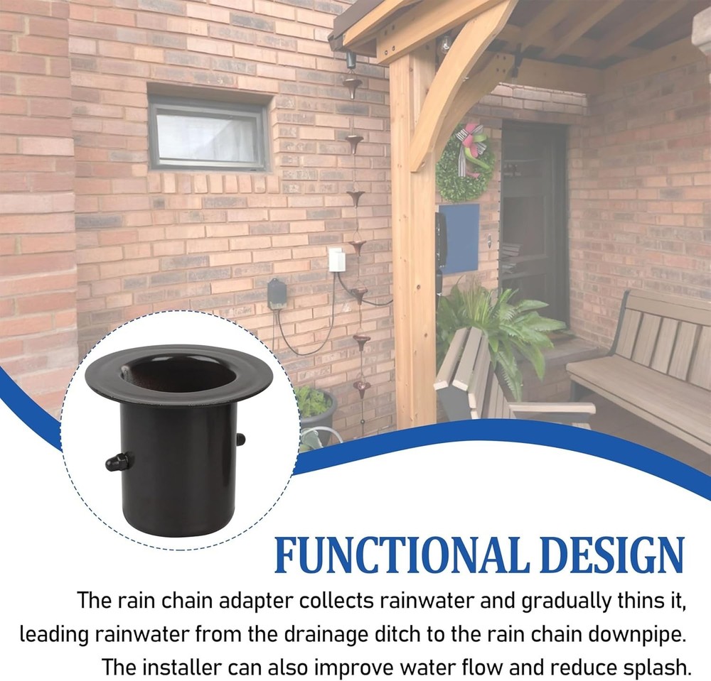 Upgrade Your System with 2 Pcs Black Aluminum Gutter Adapters - Quick Setup
