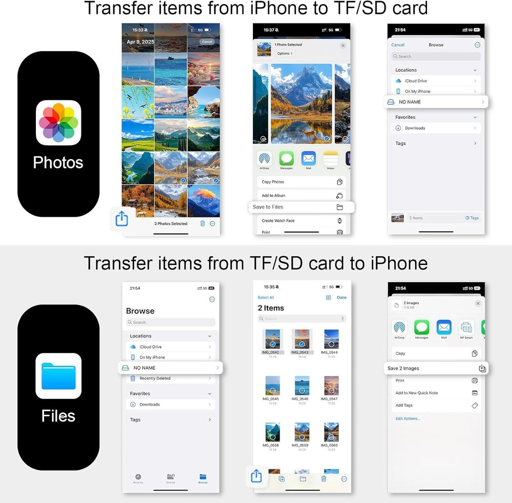 USB C Micro SD Card Reader Adapter for iPhone 17 Pro Max Air, 16, 16e, 16 Pro Ma