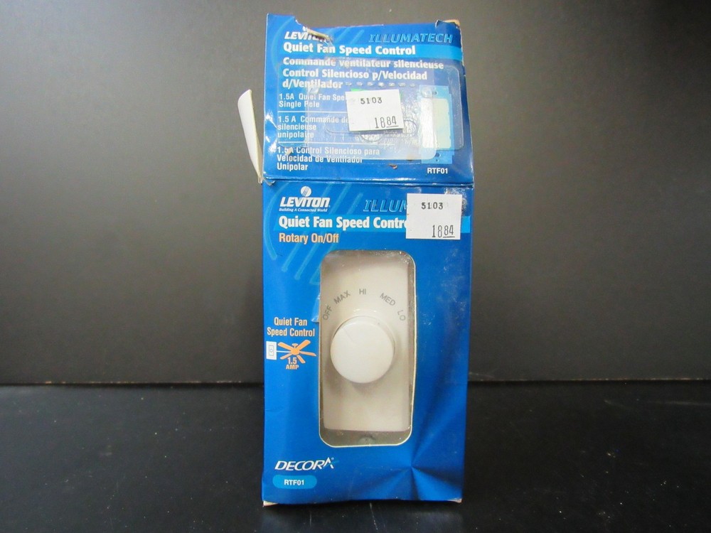 Leviton Decora Single Pole Quiet Fan Control RTF01
