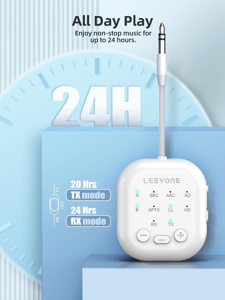 Upgraded Bluetooth 5.4 Transmitter Receiver, 2-in-1 Wireless Transmitter for ...