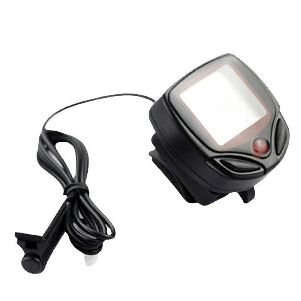 Black Waterproof Bicycle Computer with Speedometer Odometer and 15 Functions