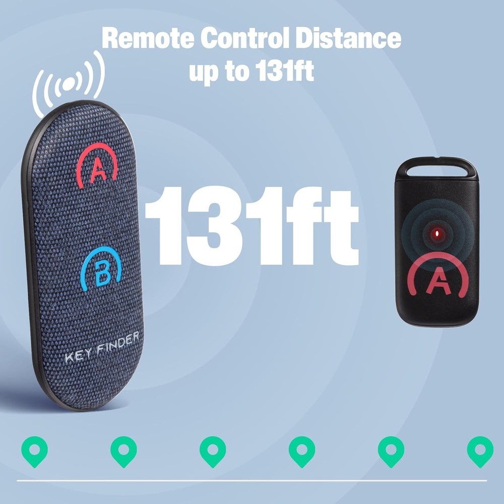 Basic Key Finder with Thinner Receivers & Advanced Fabric Remote 80dB+ RF Item L