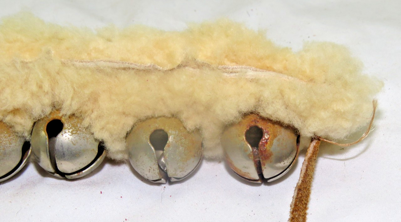 Vintage Mid-Century Sheepskin Lined "Cherokee Indian" Dance Bells NICE