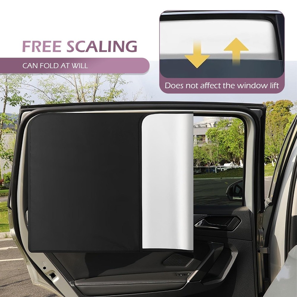 DACIRTY 4 PCS Side Window Windshield Sunshield, Full Shade Front Rear Black