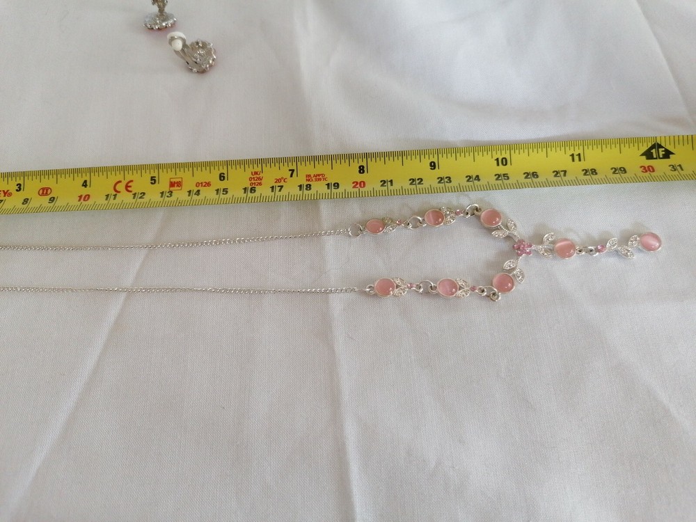 Pink Necklace & Earrings