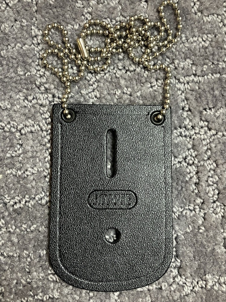 Jay-Pee Square Black Leather Badge Holder Backer