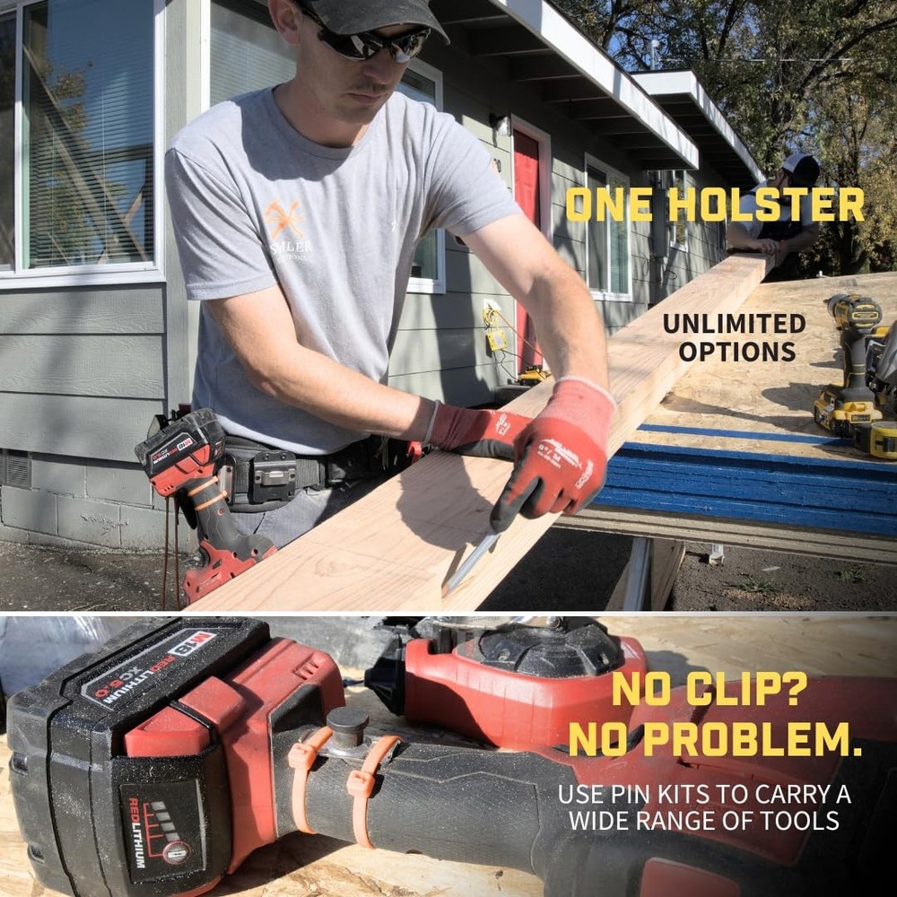 Universal Tool Holster - Gravity Locking Clip-On Belt Holder for Drills & Tools