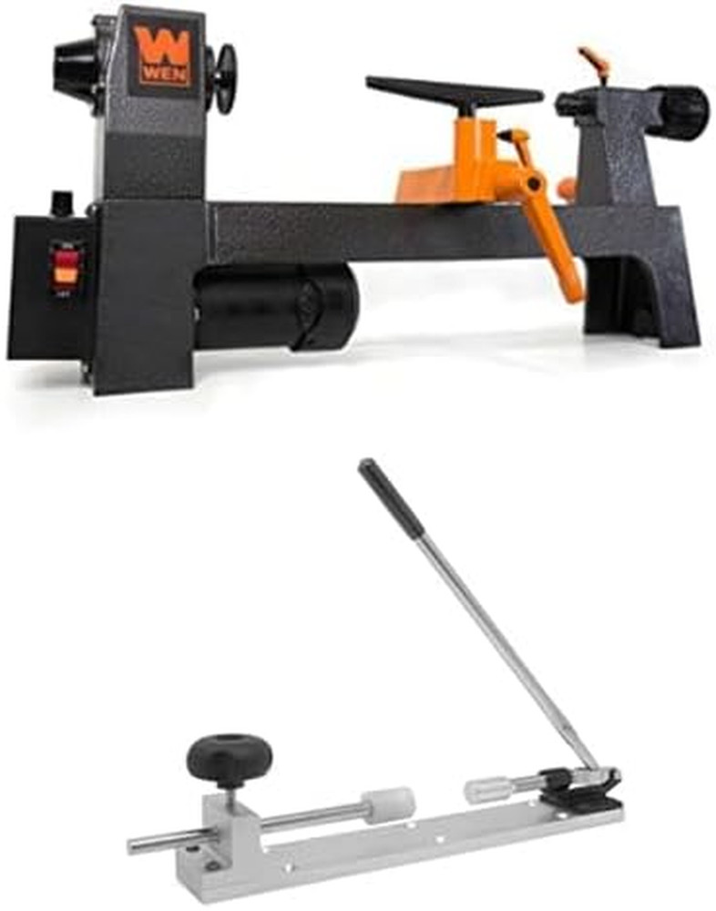 Variable Speed Mini Wood Lathe & Pen Press with Adjustable Rod
