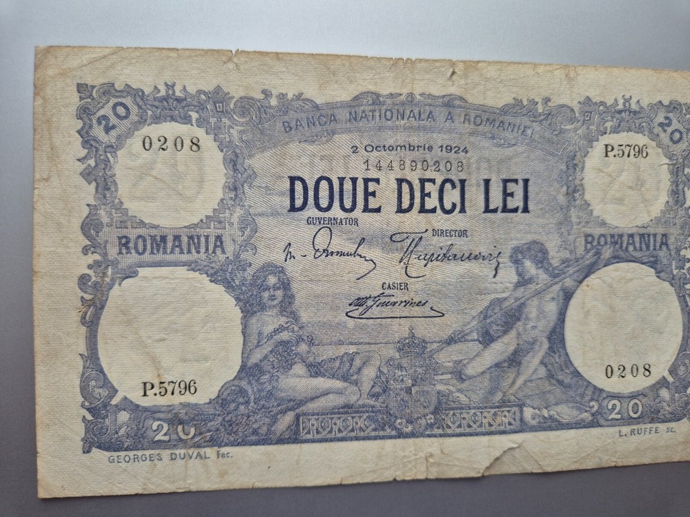 Romania 20 lei 1924 banknote