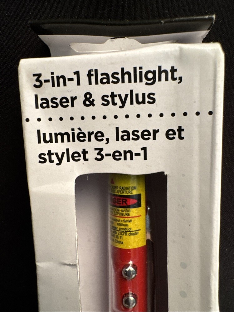 Three In One Flashlight, Laser, And Stylus