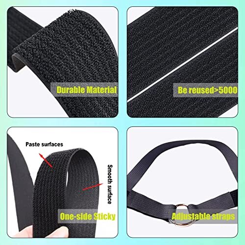 32Ft Hook and Loop Straps Reusable Cable Ties Cinch Straps with Buckles