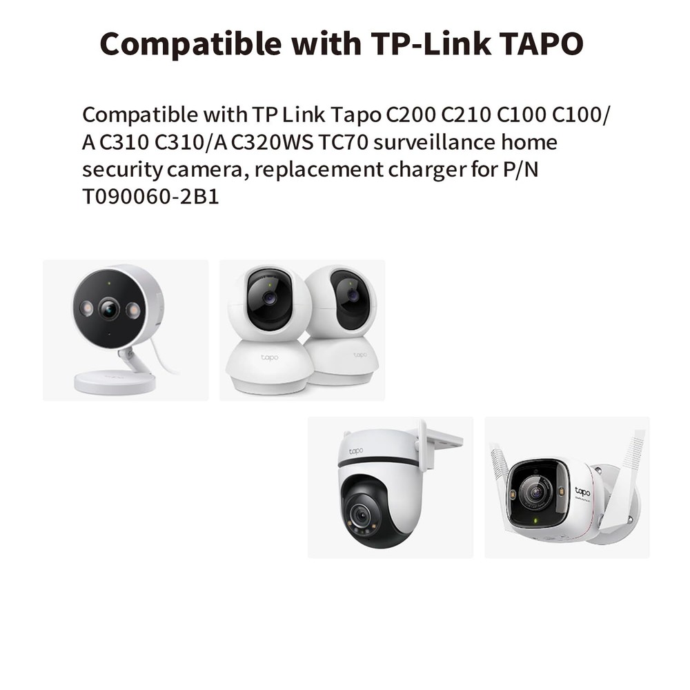 10FT/3M Replacement 9V Power Supply Compatible with TP Link Tapo Camera C100 ...