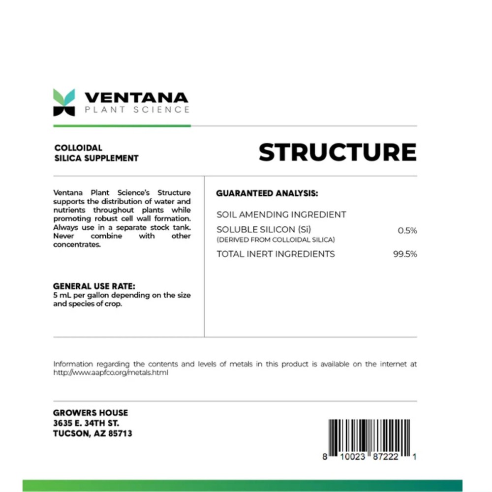Ventana Plant Science - Structure (Silica) - 1-Quart 1-Quart Hydroponic