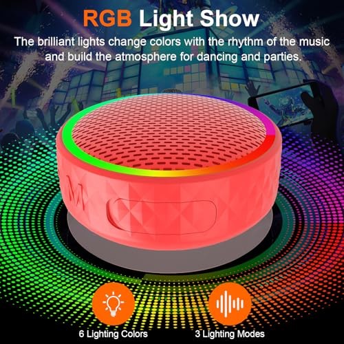 Bluetooth Shower Speaker, Portable Wireless Speaker Suction Cup, Bluetooth Red